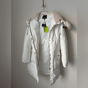 Sam Edelman White Coat with Gold Accents
